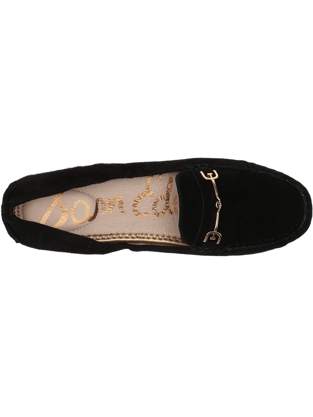 Sam Edelman Black Suede Loafers with‎ Gold Bit
